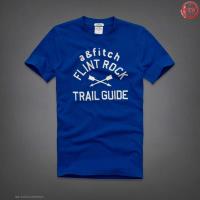 heren abercrombie fitch korte t-shirt crewneck blauw trail guide Goedkope Retail cl83c591